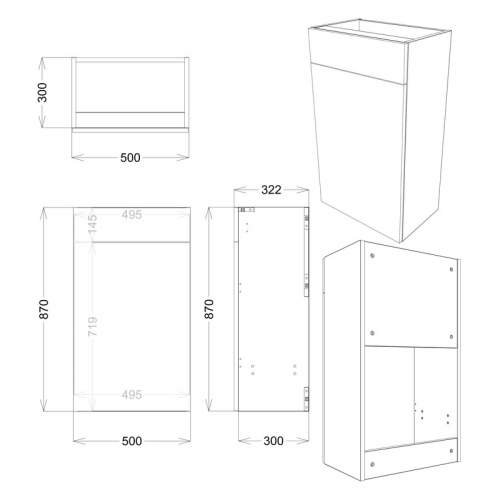 Bluci Valentia 500mm Bathroom WC Unit