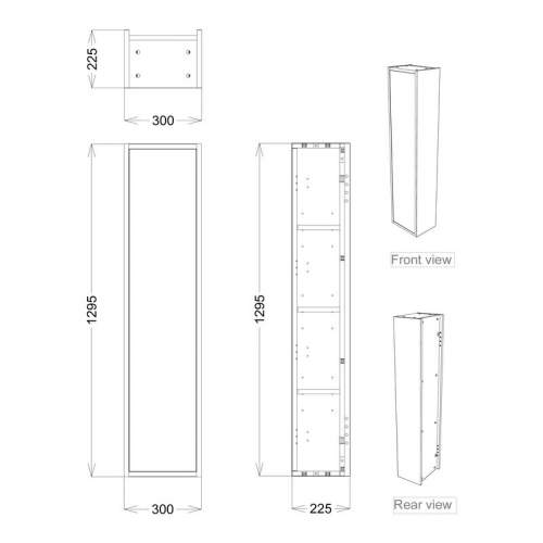 Bluci Piombino Single Door Wall Hung Tall Bathroom Unit