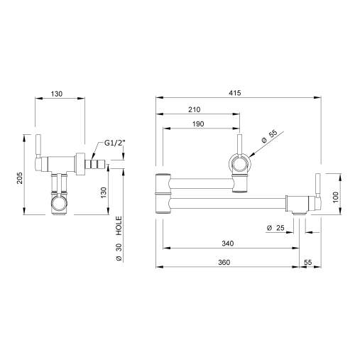 Perrin and Rowe Juliet 4899 Pot Filler