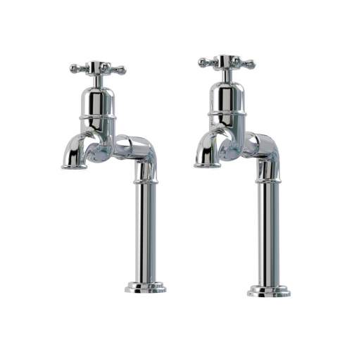 Bidbury and Co Caswell Chrome Bibcock Taps with Crosshead Handles