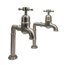 Bidbury and Co Caswell Pewter Bibcock Taps with Crosshead Handles