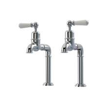 Bidbury and Co Hanford Chrome Bibcock Taps with Porcelain Lever Handles