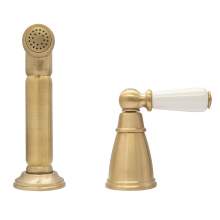 Bidbury and Co Taynton Old English Brass Independent Pull-Out Spray with Porcelain Lever Handle