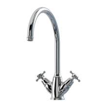 Bidbury and Co Yorkley Chrome Twin Lever Monobloc Tap with Crosshead Handles