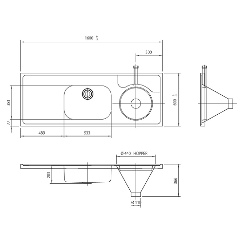 Pland Fiji HTM64 Combination Back Entry Slop Hopper