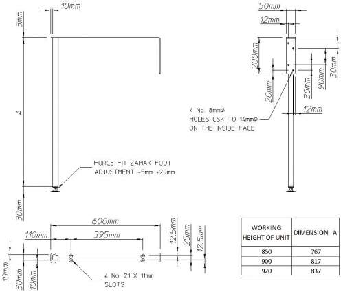 Pland Stainless Steel Leg and Bearer Bracket