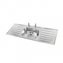Pland Jersey HTM64 1500mm Single Bowl Double Drainer Sit On Sink Top