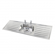 Pland Jersey HTM64 1800mm Single Bowl Double Drainer Sit On Sink Top