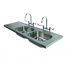 Pland Jersey HTM64 1800mm Double Bowl and Drainer Sit On Sink Top