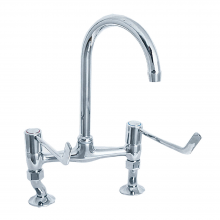 Pland Eden Cranked Leg Deck Mounted Bridge Mixer Tap