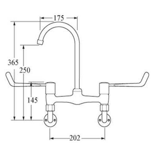 Pland Eden Wall Mounted Bridge Mixer Tap