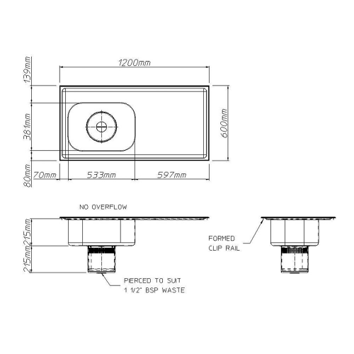 Pland Aruba Inset Plaster Sink