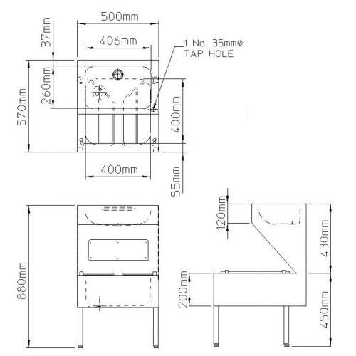 Pland Samoa HTM64 Janitorial Unit with Mixer Tap and Waste