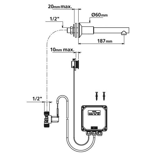 Pland Lune Wall Mounted Sensor Tap with Removable Spout