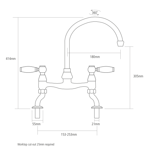 Caple KNIGHTSBRIDGE Deck Mounted Kitchen Tap