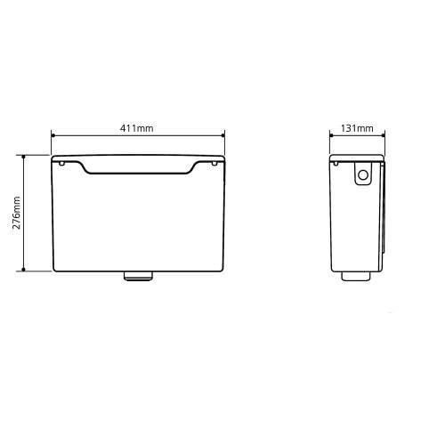 Pland Linton Single Flush Pneumatic Push Button Cistern