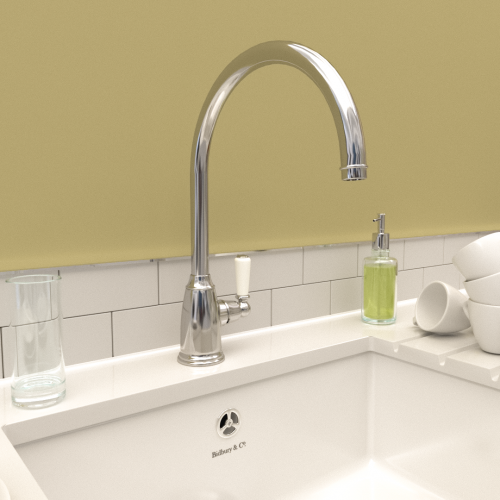 Bidbury and Co Malvern Chrome Single Lever Monobloc Tap with Porcelain Handles