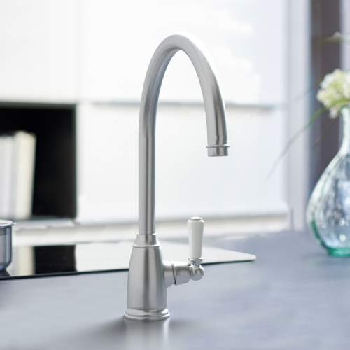 Bidbury and Co Malvern Pewter Single Lever Monobloc Tap with Porcelain Handles