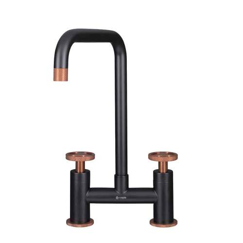 Caple Ember Matt Black Stainless Steel Bridge Tap with Coloured Accents