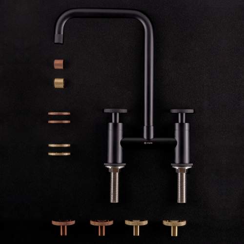 Caple Ember Matt Black Stainless Steel Bridge Tap with Coloured Accents