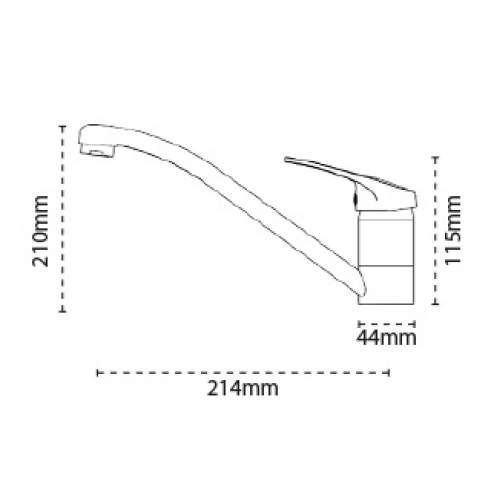 Carron Phoenix Zeno Low Profile Top Lever Kitchen Tap