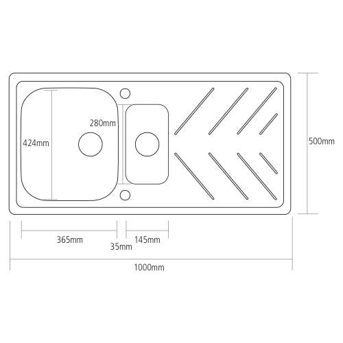 Caple Veis 150 Inset 1.5 Bowl Kitchen Sink With Drainer - Mink