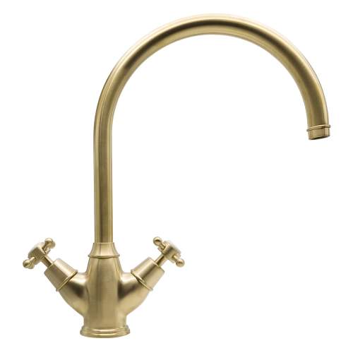 Bidbury and Co Yorkley Old English Brass Twin Lever Tap with Crosshead Handles