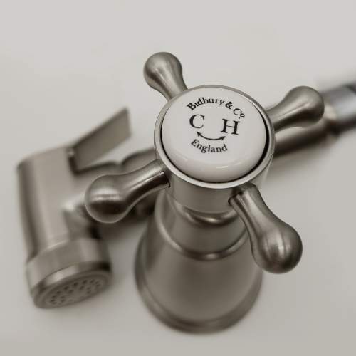 Bidbury and Co Chalford Pewter Independent Pull-Out Spray with Crosshead Handle