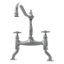 Bidbury and Co Fairford Pewter Twin Lever Bridge Tap with Crosshead Handles