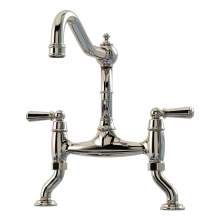 Bidbury and Co Henbury Twin Lever Polished Nickel Bridge Tap with Metal Handles