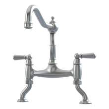 Bidbury and Co Henbury Twin Lever Pewter Bridge Tap with Metal Handles