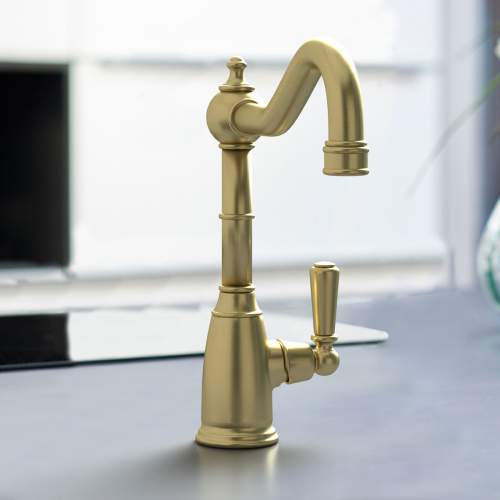 Bidbury & Co Stanton Single Lever Old English Brass Monobloc Tap with Metal Handles