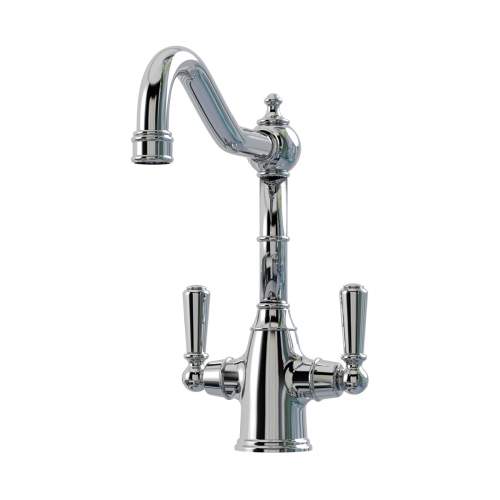 Bidbury & Co Bickton Twin Lever Chrome Monobloc Tap with Metal Handles