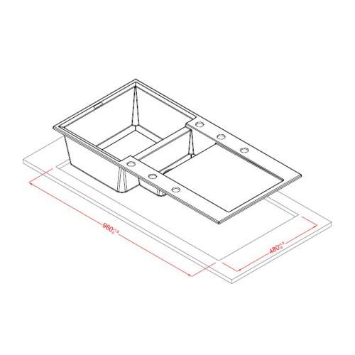 Reginox Easy 475 1.5 Bowl Inset Granite Kitchen Sink