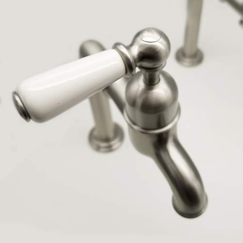 Bidbury and Co Hanford Pewter Bibcock Taps with Porcelain Lever Handles