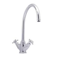 Bidbury and Co Yorkley Chrome Twin Lever Monobloc Tap with Crosshead Handles