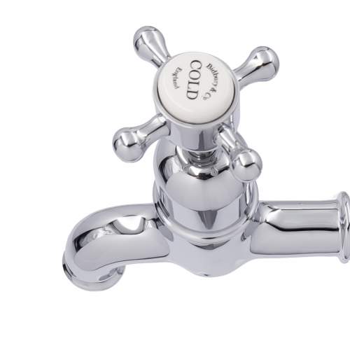 Bidbury and Co Caswell Chrome Bibcock Taps with Crosshead Handles