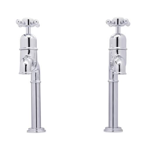 Bidbury and Co Caswell Chrome Bibcock Taps with Crosshead Handles