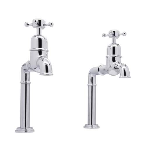 Bidbury and Co Caswell Chrome Bibcock Taps with Crosshead Handles