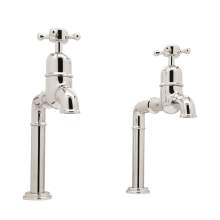 Bidbury and Co Caswell Polished Nickel Bibcock Taps with Crosshead Handles