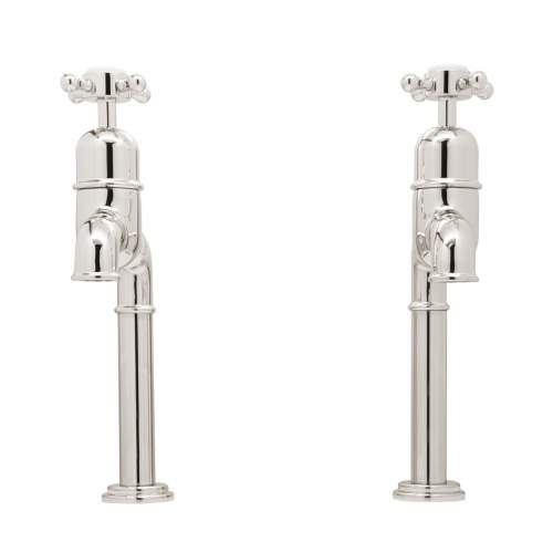 Bidbury and Co Caswell Polished Nickel Bibcock Taps with Crosshead Handles