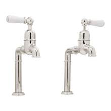 Bidbury and Co Hanford Polished Nickel Bibcock Taps with Porcelain Lever Handles