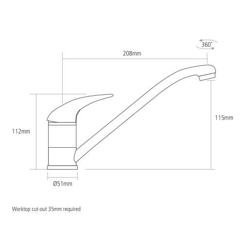 Caple SL7/CH Single Lever Polished Chrome Kitchen Tap