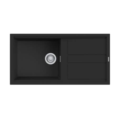 Reginox Best 480 K+ Single Bowl Inset Granite Kitchen Sink - Black