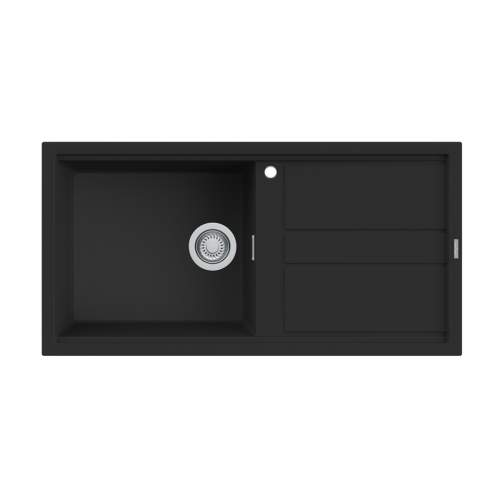 Reginox Best 480 K+ Single Bowl Inset Granite Kitchen Sink - Black