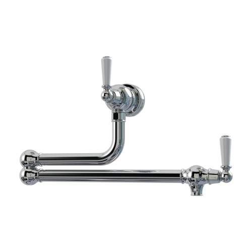 Bidbury & Co Aldsworth Twin Lever Pot Filler with Porcelain Handles