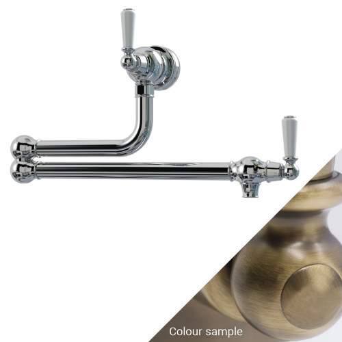 Bidbury & Co Aldsworth Twin Lever Pot Filler with Porcelain Handles