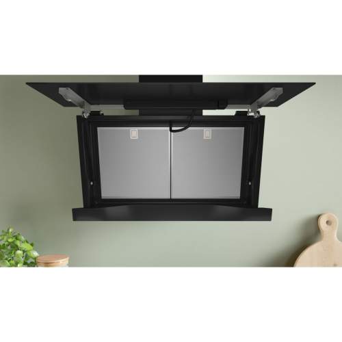 Bosch Series 8 DWK91LT60B Black Glass 90cm Angled Chimney Hood