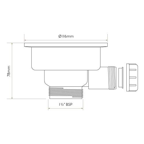 Bidbury & Co 3.5″ Traditional Brass Waste