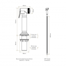 Bidbury and Co Charlbury Patinated Brass Independent Pull-Out Spray